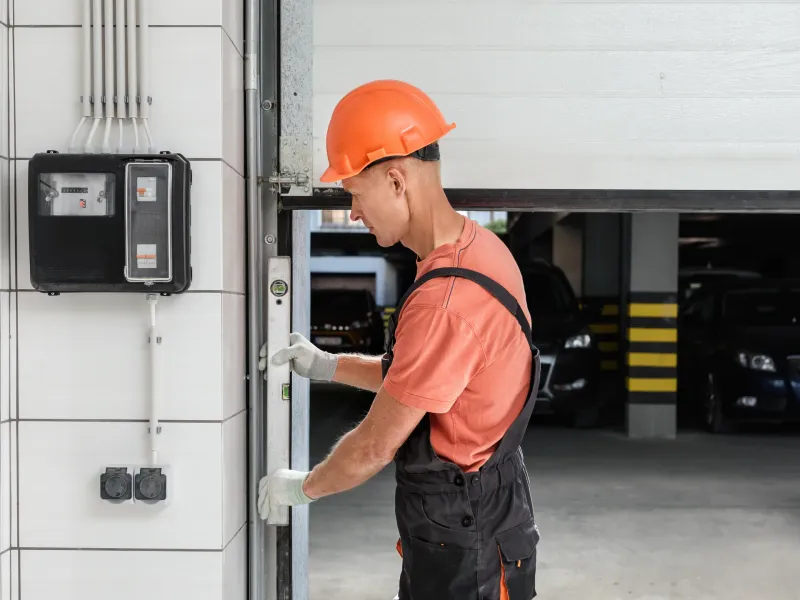 Commercial garage door service technician
