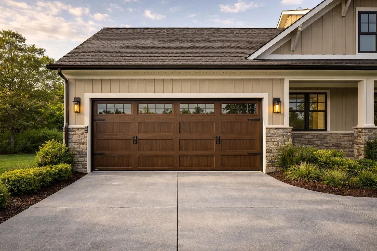 Carriage house cedar garage door in Ocoee TN