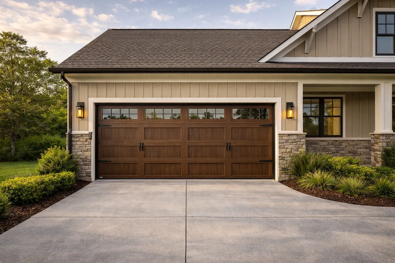 Carriage house cedar garage door in Ocoee TN