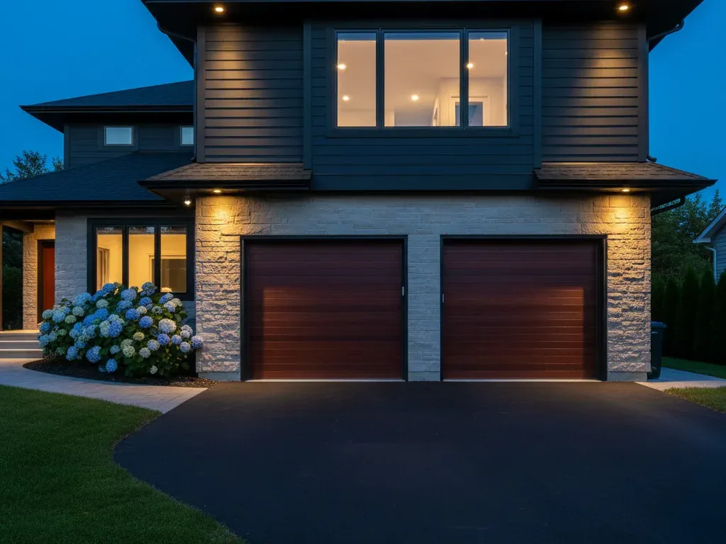 Overhead view related to a garage door installation