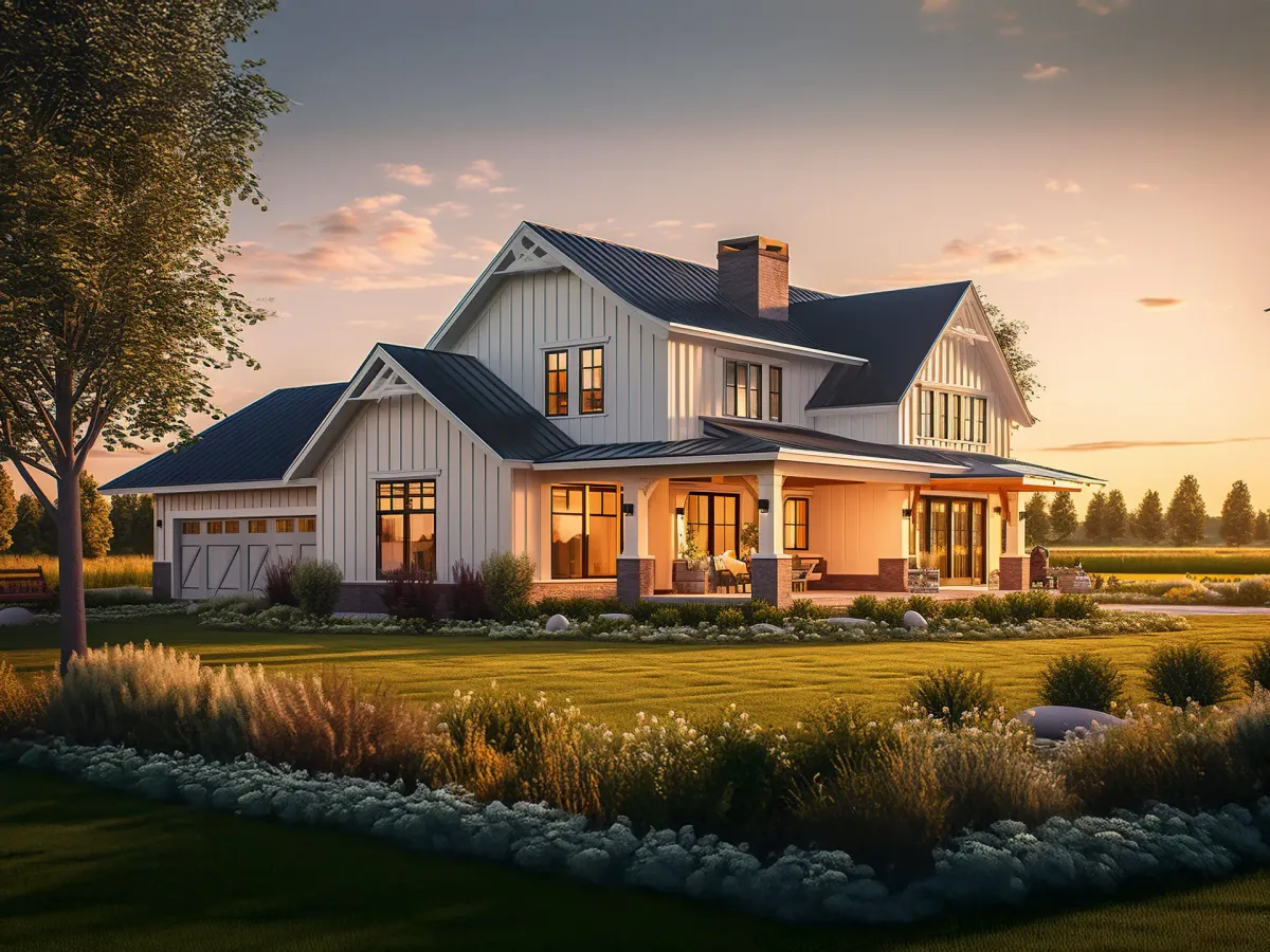 Residential garage door exterior on a home