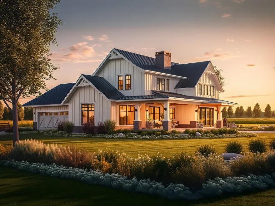 Residential garage door exterior