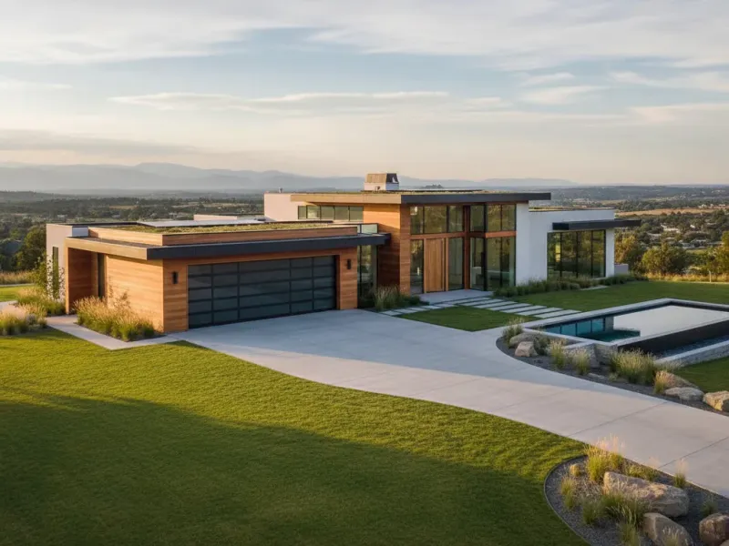 Modern home with smart garage door integration