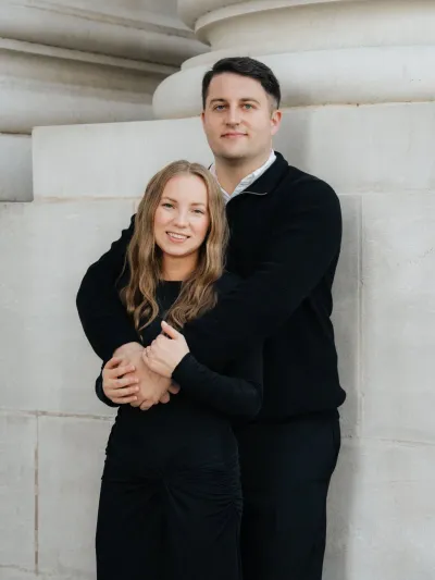 Nik & Marina Kuchmy, husband and wife team, founders and owners of NK Garage Doors