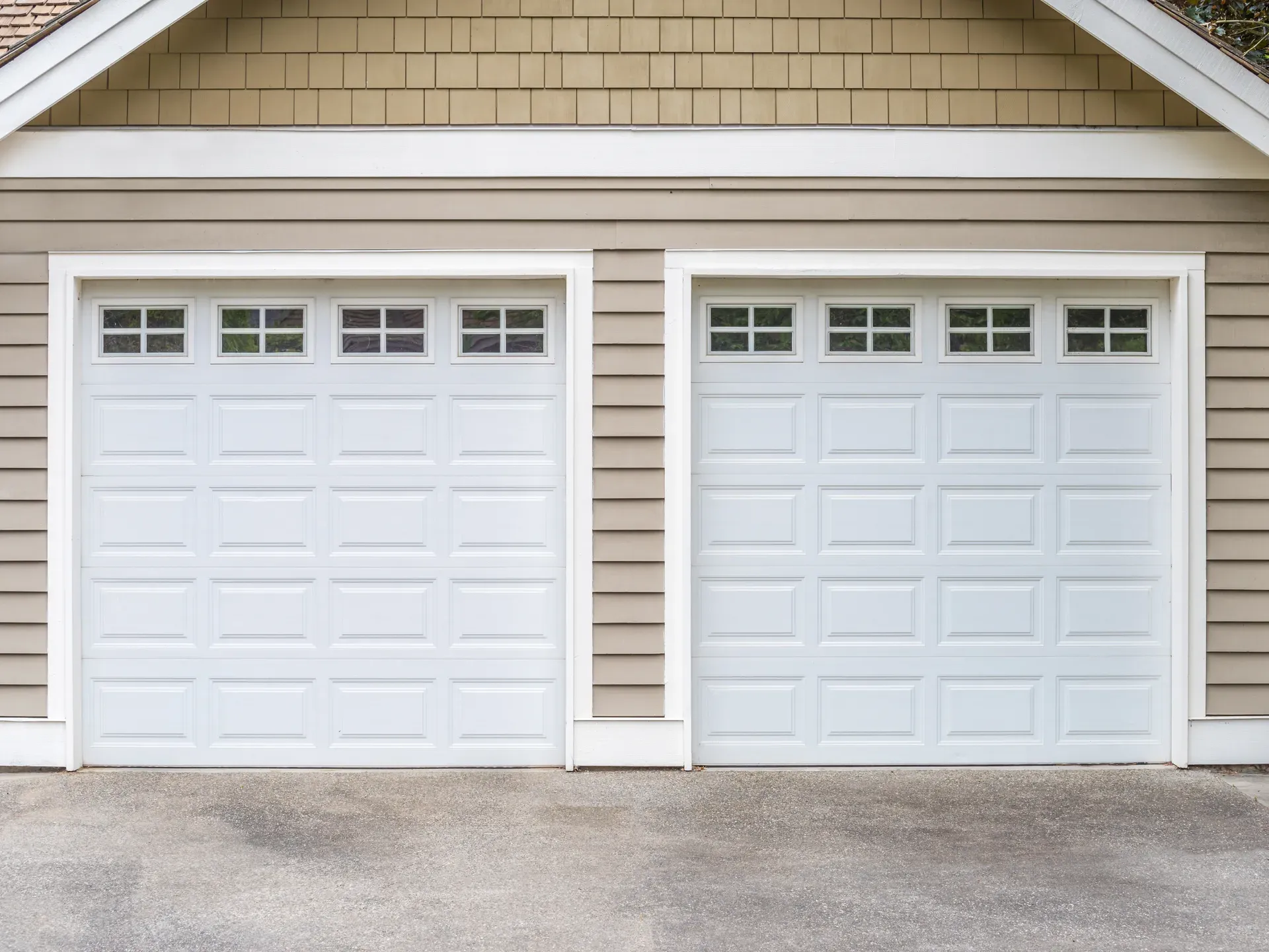 Residential garage door exterior